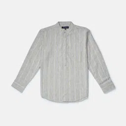 Gini and Jony Boys Striped Band Collar Long Sleeves Casual Cotton Shirt-image-78