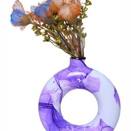 GW CREATIONS Purple Donut-shaped Flower Vase-image-68