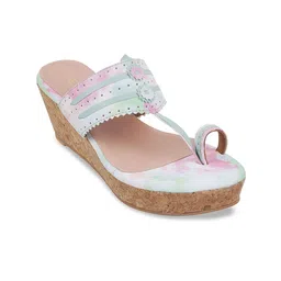 Metro Green Printed Wedge Sandals-20