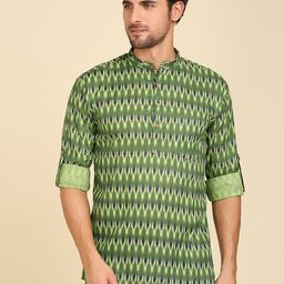 RAJUBHAI HARGOVINDAS Men Geometric Printed Cotton Kurta-picture-16