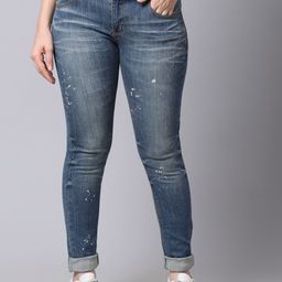 GRACIT Women Navy Blue Slim Fit Low Distress Light Fade Stretchable Jeans-image-99