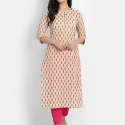 SUTI Printed Round Neck Cotton Straight Kurta-picture-6