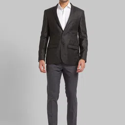 Park Avenue Men Checked Slim-Fit Single-Breasted 2 Piece Formal Suit-picture-8