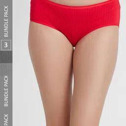 FashionRack Women Pack Of 3 Assorted Printed Cotton Hipster Briefs-image-78