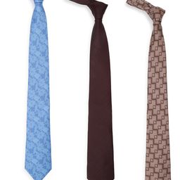 Tossido Men Pack of 3 Blue & Brown Printed Broad Tie-image-47