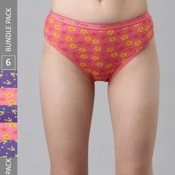 DIXCY SCOTT Slimz Women Pack Of 6 Assorted Printed Cotton Hipster Briefs-picture-40