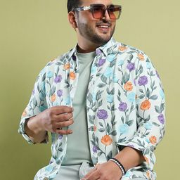 Instafab Plus Size Classic Regular Fit Floral Printed Casual Shirt-image-37