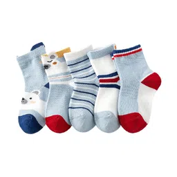 SYGA Infant Pack Of 5 Multi-Coloured Organic Cotton Baby Socks-42