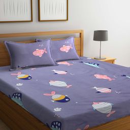 Arrabi Unisex Kids Grey Bedsheets-30