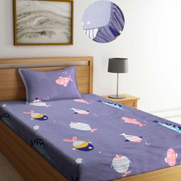 Arrabi Unisex Kids Grey Bedsheets-7