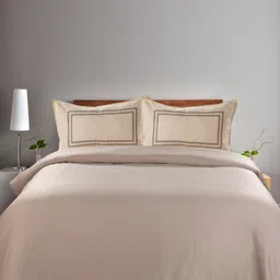 Saral Home Beige 160 TC Cotton King Bedsheet with 2 Pillow Covers-picture-23