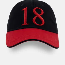 Status Quo Men Black Embroidered Cotton Baseball Cap-3
