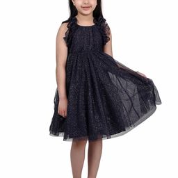 Miyo Girls Embellished Ruffled Gathered Net Fit & Flare Dress-picture-11