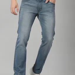 VUDU Men Narrow Slim Fit Clean Look Heavy Fade Cotton Jeans-picture-14