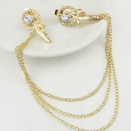 OOMPH Embellished Multi Layer Chain Hair Pin-14