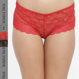 N-Gal Women Pack Of 2 Self-Design Boy Shorts-image-5