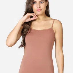 VStar Women Brown Solid Pure Combed Cotton Camisoles-picture-15