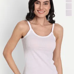 T.T. Women Pack Of 4 Pearl Pure Cotton Shoulder Straps Camisoles-image-58