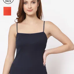 Floret Women Pack Of 2 Solid Cotton Camisoles-image-99