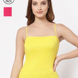 Floret Women Pack Of 2 Solid Cotton Camisoles-image-67