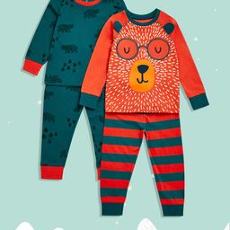 mothercare Boys Teal Green & Orange Pack Of 2 Animal Print Pure Cotton T-shirts & Joggers-picture-28
