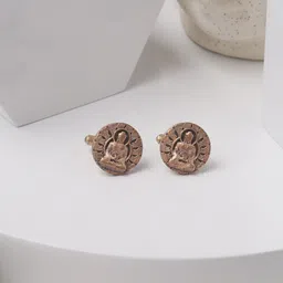 COSA NOSTRAA Gunmetal-Toned Enlightened Buddha Cufflinks-image-19
