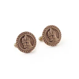 COSA NOSTRAA Gunmetal-Toned Geometric Cufflink-image-23