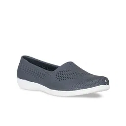 Bata Women Navy Blue Ballerinas with Laser Cuts Flats-42