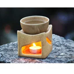 Brahmz Brown Patterned Ceramic Aroma Oil Diffuser-44