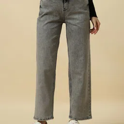 Allen Solly Woman Women Relaxed Fit Heavy Fade Cotton Jeans-image-87