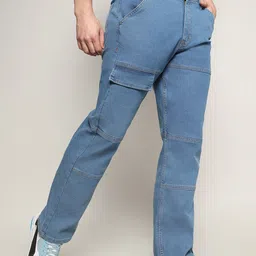Campus Sutra Blue Men Relaxed Fit Light Fade Clean Look Cotton Denim Jeans-image-57