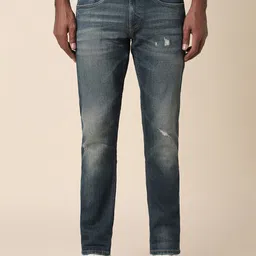 Allen Solly Men Low distress Heavy Fade Mid-Rise Slim Fit Non Stretchable Jeans-image-98