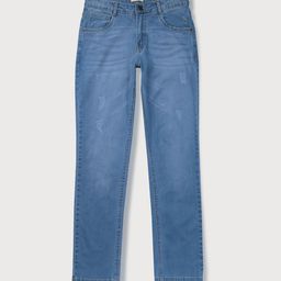 Gini and Jony Boys Blue Low Distress Light Fade Cotton Jeans-image-46