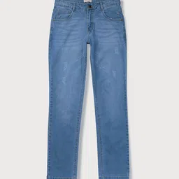Gini and Jony Boys Blue Low Distress Light Fade Cotton Jeans-image-68
