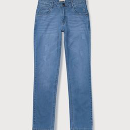 Gini and Jony Boys Blue Low Distress Light Fade Cotton Jeans-image-47