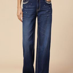 Chemistry Women Wide Leg Clean Look Light Fade Stretchable Jeans-image-89