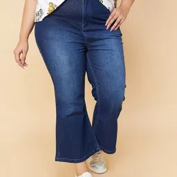 max Women Plus Size Bootcut High-Rise Stretchable Light Fade Jeans-image-89