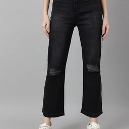 Code 61 Women Relaxed Fit High-Rise Slash Knee Light Fade Jeans-image-99