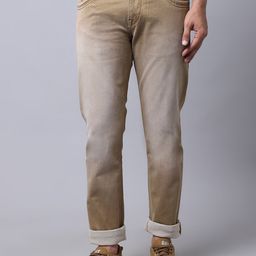 Cantabil Men Brown Light Fade Jeans-image-78
