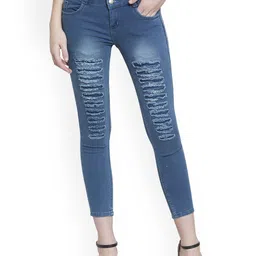 Moda Rapido Women Slim Fit Highly Distressed Heavy Fade Jeans-picture-35