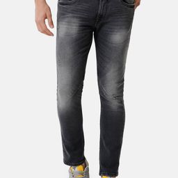 Voi Jeans Men Black Slim Fit Mildly Distressed Heavy Fade Jeans-image-57