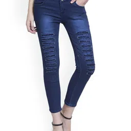 Moda Rapido Women Slim Fit Mildly Distressed Heavy Fade Jeans-picture-40