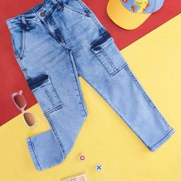 Pantaloons Junior Boys Heavy Fade Clean Look Cargo Jeans-image-32