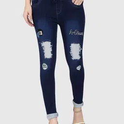 Moda Rapido Women Slim Fit Mildly Distressed Light Fade Mid-Rise Jeans-picture-24