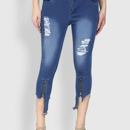 Moda Rapido Women Slim Fit Mildly Distressed Light Fade Jeans-picture-28