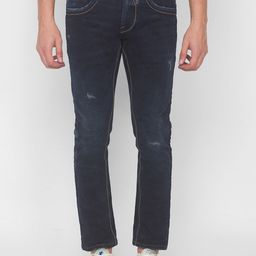 SPYKAR Men Blue Cotton Skinny Fit Low-Rise Mildly Distressed Light Fade Jeans-image-52