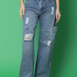 UNLIMITED Women Mildly Distressed Mid -Rise Light Fade Jeans-image-86
