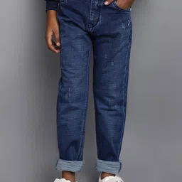 V-Mart Boys Regular Fit Mid-Rise Mildly Distressed Light Fade Cotton Jeans-13
