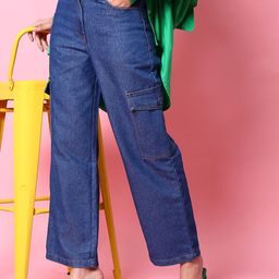 Freehand by The Indian Garage Co Women Blue Flared Clean Look Light Fade Jeans-image-40
