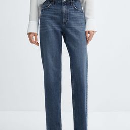 MANGO Women Straight Fit Pure Cotton Light Fade Jeans-image-95
